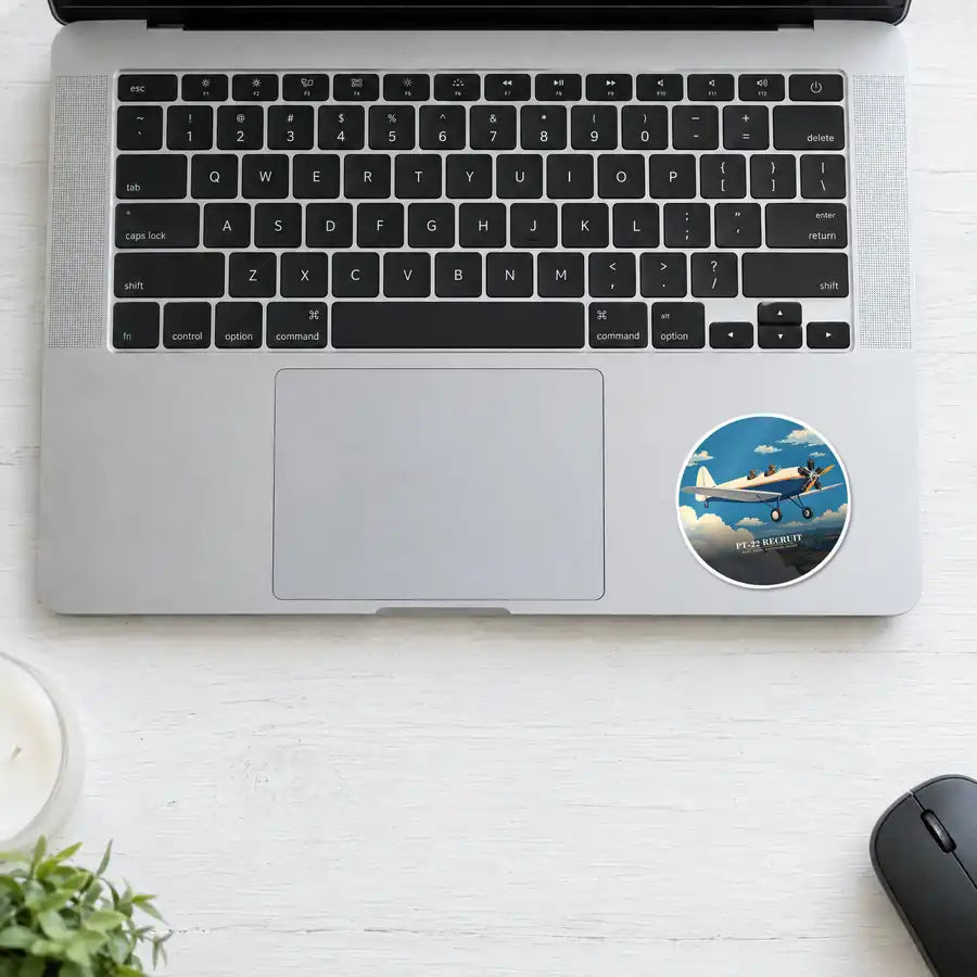 Ryan PT-22 Recruit - 3D - Circle Sticker - Laptop