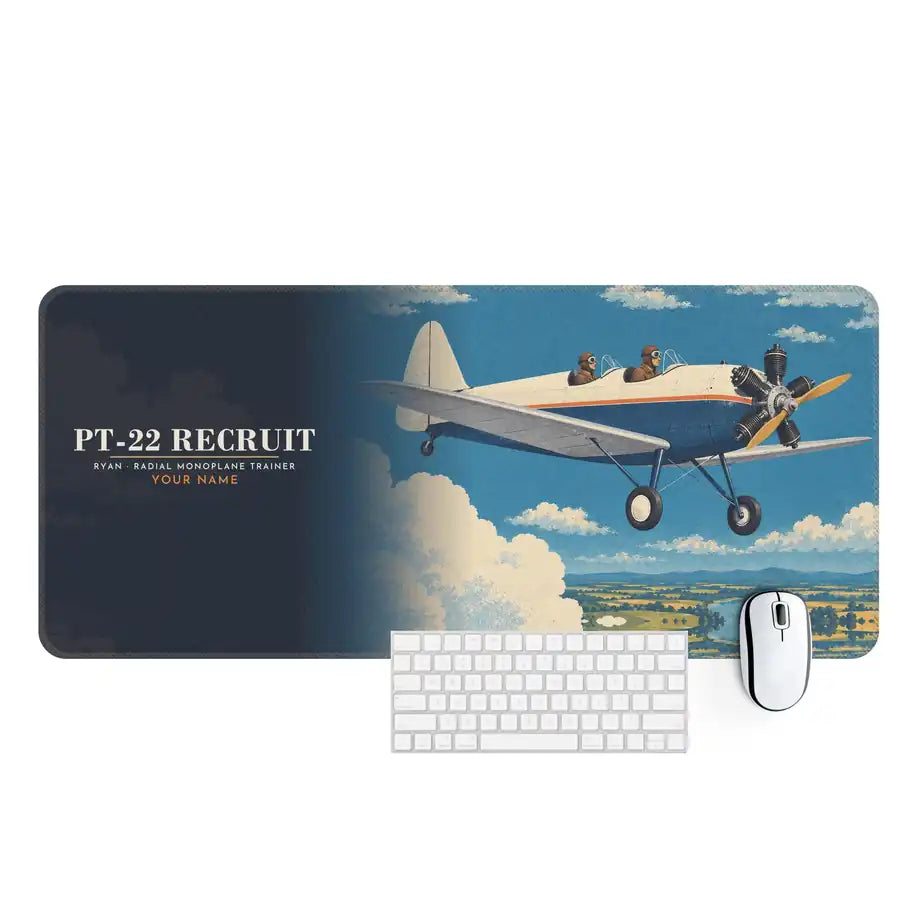 Ryan PT-22 Recruit - 3D + Name - Desk Mat - Full Print