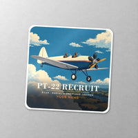 Thumbnail for Ryan PT-22 Recruit - 3D + Name - Square Sticker - Close-up