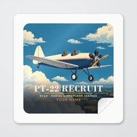 Thumbnail for Ryan PT-22 Recruit - 3D + Name - Square Sticker - Peel