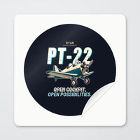 Thumbnail for Ryan PT-22 Recruit - Cartoon - Circle Sticker - Peel