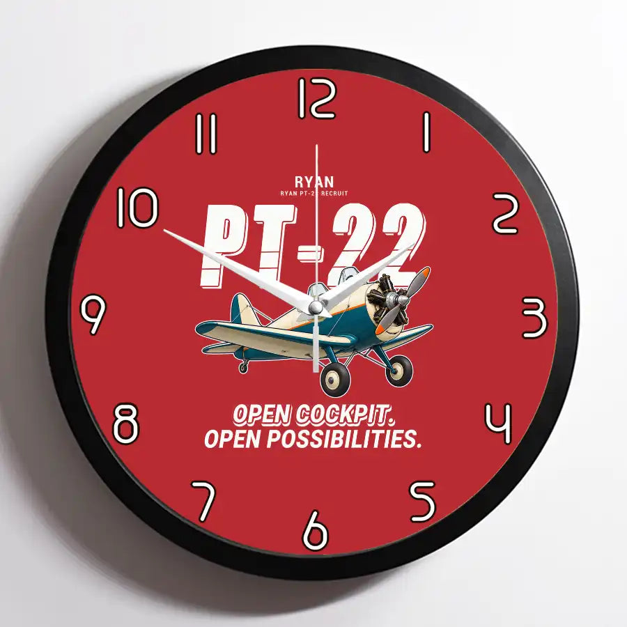 Ryan PT-22 Recruit - Cartoon - Framed - Red