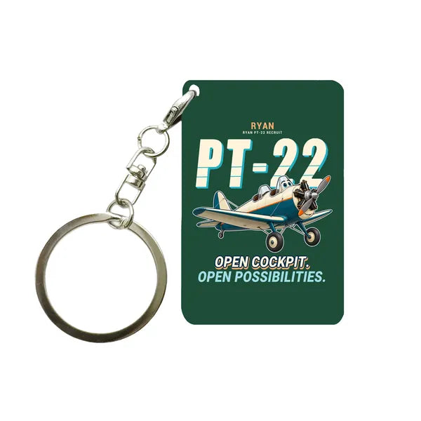 Ryan PT-22 Recruit - Cartoon - Key Chain - Dark Green