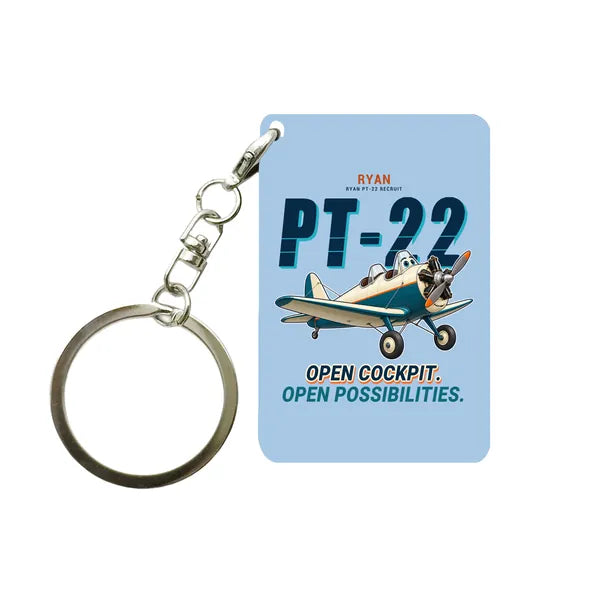 Ryan PT-22 Recruit - Cartoon - Key Chain - Light Blue