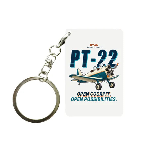 Ryan PT-22 Recruit - Cartoon - Key Chain - White