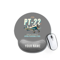 Thumbnail for Ryan PT-22 Recruit - Cartoon + Name - Ergonomic Mouse Pad - Gray