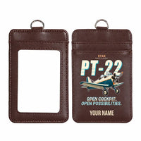 Thumbnail for Ryan PT-22 Recruit - Cartoon - ID Card Holder - Dark Brown + Name