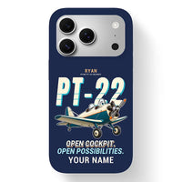 Thumbnail for Ryan PT-22 Recruit - Cartoon + Name - MagSafe iPhone 17 Pro - Navy Blue