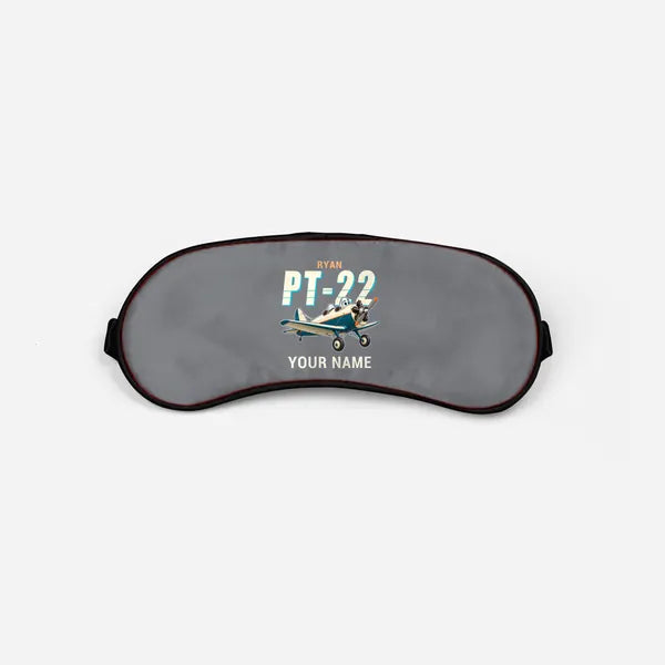 Ryan PT-22 Recruit - Cartoon + Name - Sleep Mask - Gray