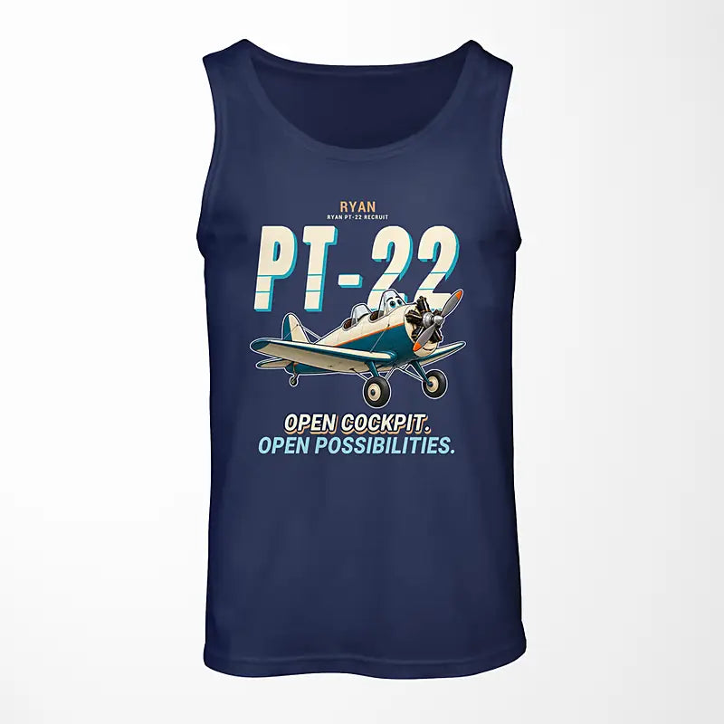 Ryan PT-22 Recruit - Cartoon - Tank Top - Dark Blue