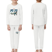 Thumbnail for Ryan PT-22 Recruit - Children Pajamas - Cartoon Chest - White