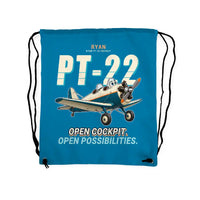 Thumbnail for Ryan PT-22 Recruit - Drawstring Bag - Cartoon - Light Blue