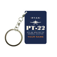Thumbnail for Ryan PT-22 Recruit - Heritage + Name - Key Chain - Navy Blue