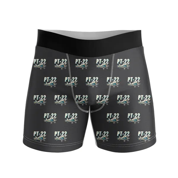 Ryan PT-22 Recruit - Men Boxers - Cartoon Pattern - Black