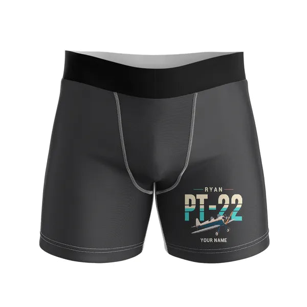 Ryan PT-22 Recruit - Men Boxers - Original + Name - Black