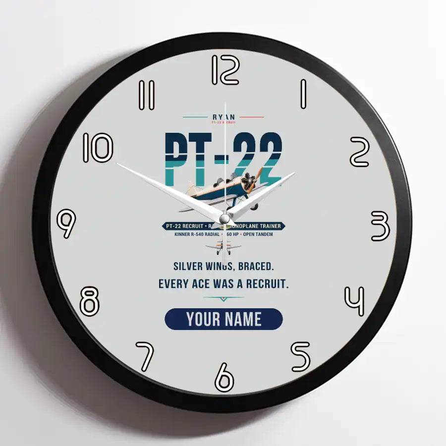 Ryan PT-22 Recruit - Original + Name - Framed - Light Gray