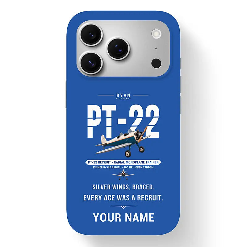 Ryan PT-22 Recruit - Original + Name - MagSafe iPhone 17 Pro - Blue