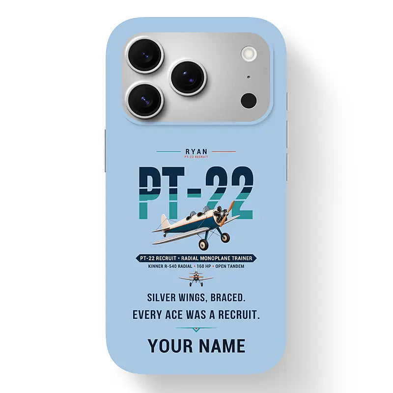 Ryan PT-22 Recruit - Original + Name - MagSafe iPhone 17 Pro - Light Blue