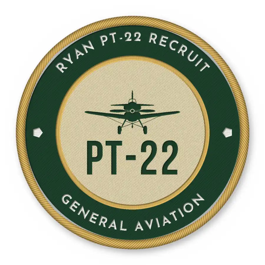 Ryan PT-22 Recruit Patches - Circle - Forest Gold