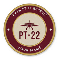 Thumbnail for Ryan PT-22 Recruit Patches - Circle + Name - Burgundy Cream
