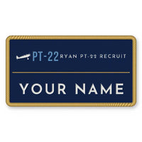 Thumbnail for Ryan PT-22 Recruit Patches - Rectangle + Name - Navy Sky