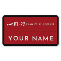 Thumbnail for Ryan PT-22 Recruit Patches - Rectangle + Name - Red White