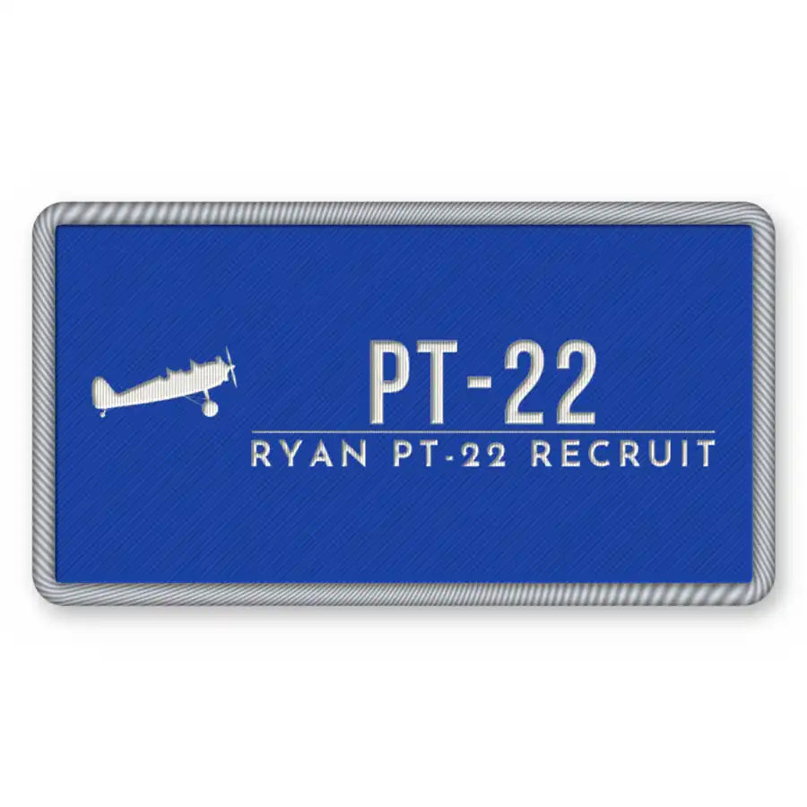 Ryan PT-22 Recruit Patches - Rectangle - Royal White