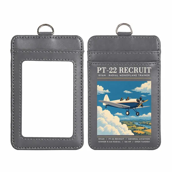 Ryan PT-22 Recruit - Poster - ID Card Holder - Gray