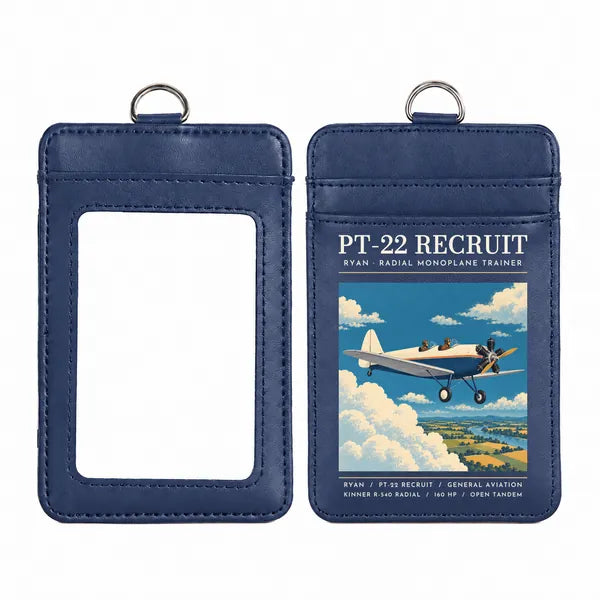 Ryan PT-22 Recruit - Poster - ID Card Holder - Navy Blue