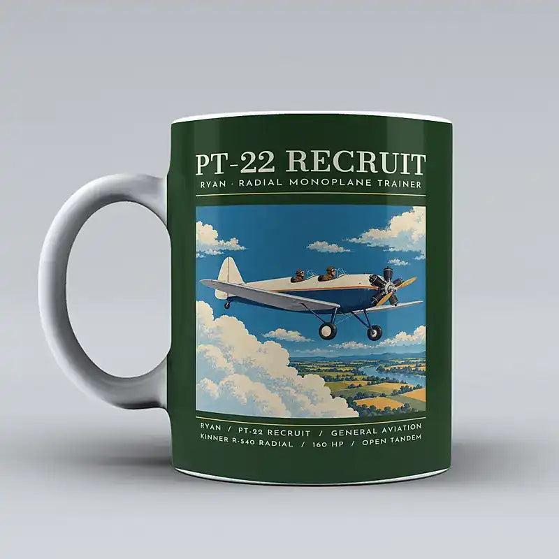 Ryan PT-22 Recruit - Poster - Mug - Dark Green