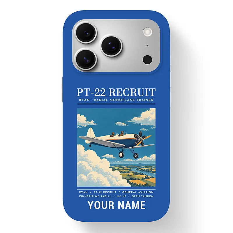 Ryan PT-22 Recruit - Poster + Name - MagSafe iPhone 17 Pro - Blue