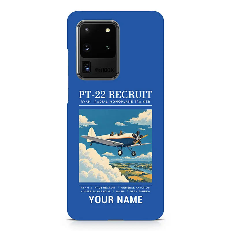 Ryan PT-22 Recruit - Poster + Name - Samsung Case - Blue