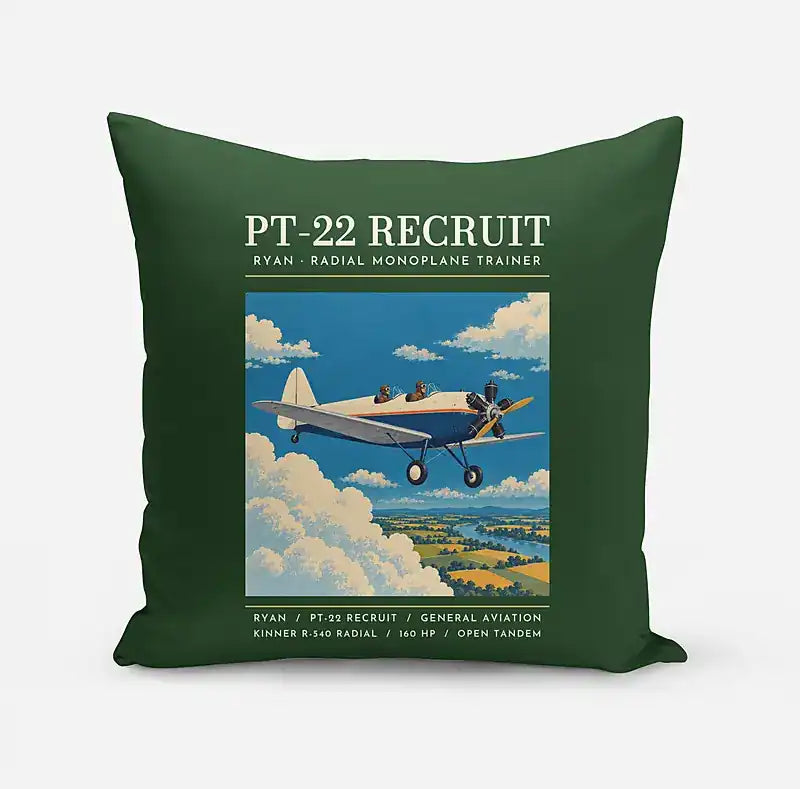 Ryan PT-22 Recruit - Poster - Pillow - Dark Green