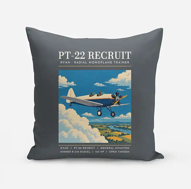 Ryan PT-22 Recruit - Poster - Pillow - Gray