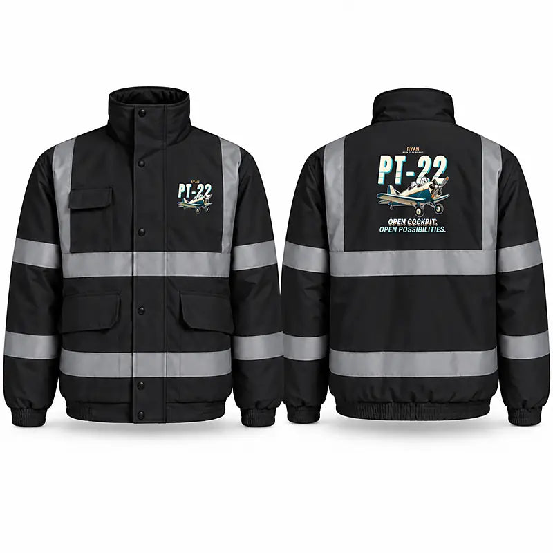 Ryan PT-22 Recruit Reflective Winter Jackets - Cartoon - Black