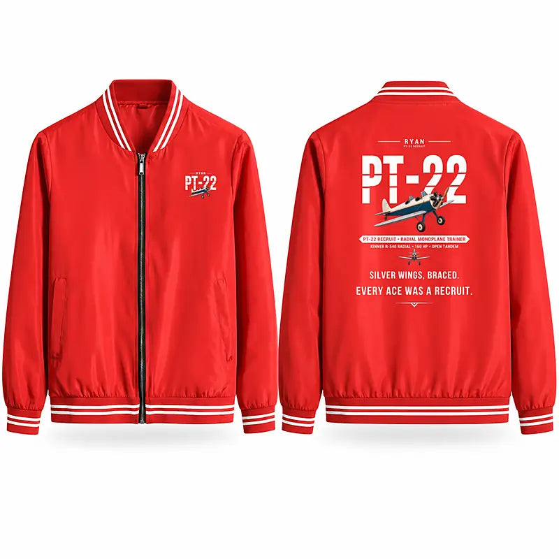 Ryan PT-22 Recruit Stylish Jackets - Baseball Collar - Original - Red