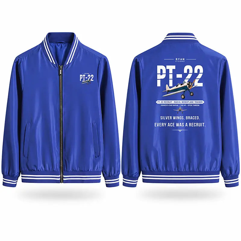 Ryan PT-22 Recruit Stylish Jackets - Baseball Collar - Original - Royal Blue