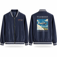 Thumbnail for Ryan PT-22 Recruit Stylish Jackets - Baseball Collar - Poster - Navy Blue