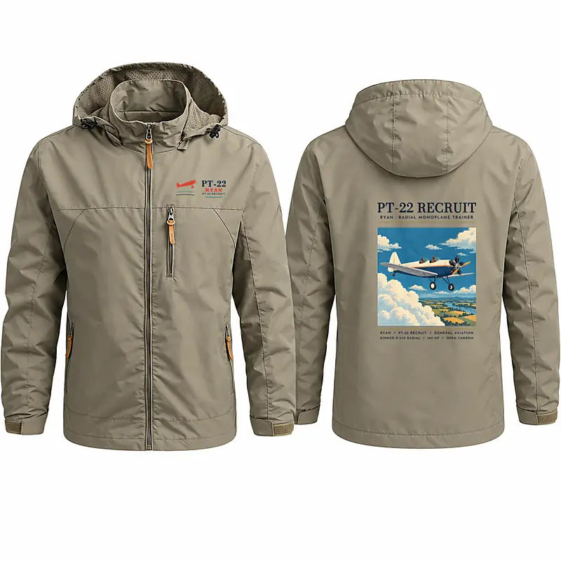 Ryan PT-22 Recruit Stylish Jackets - Hooded Windbreaker - Poster - Khaki