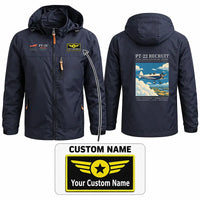 Thumbnail for Ryan PT-22 Recruit Stylish Jackets - Hooded Windbreaker - Poster + Name - Navy Blue
