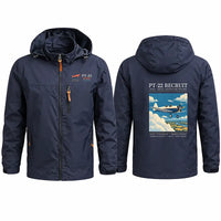 Thumbnail for Ryan PT-22 Recruit Stylish Jackets - Hooded Windbreaker - Poster - Navy Blue