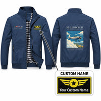 Thumbnail for Ryan PT-22 Recruit Stylish Jackets - Stand Collar - Poster + Name - Navy Blue