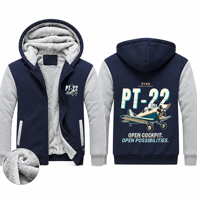 Ryan PT-22 Recruit Zipped Sweatshirts - Cartoon - Navy & Gray