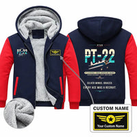 Thumbnail for Ryan PT-22 Recruit Zipped Sweatshirts - Original + Name - Navy & Red