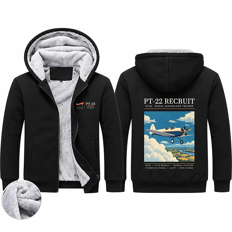 Ryan PT-22 Recruit Zipped Sweatshirts - Poster - Black