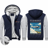 Thumbnail for Ryan PT-22 Recruit Zipped Sweatshirts - Poster - Navy & Gray