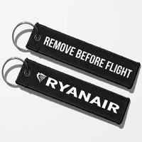 Thumbnail for Ryanair Airlines Crew & Staff Tag Key Chains - Black - Remove Before Flight