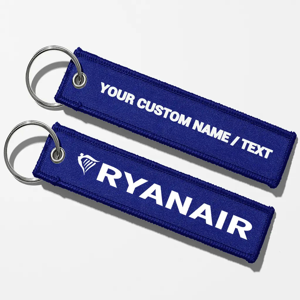 Ryanair Airlines Crew & Staff Tag Key Chains - Blue - Personalized