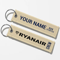 Thumbnail for Ryanair Airlines Crew & Staff Tag Key Chains - Beige - Crew + Name