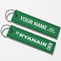 Thumbnail for Ryanair Airlines Crew & Staff Tag Key Chains - Green - Crew + Name